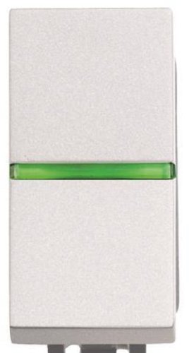 Выключатель кнопочный с подсветкой без рамки ABB Niessen Zenit 1-кл. 1 мод. N2104.5 BL белый картинка